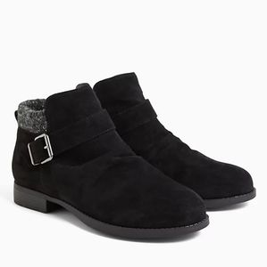 Black Faux Suede Ankle Bootie